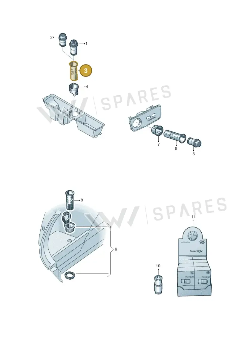 4M0919309 — Audi RS Q3 Sportback (2019-2024) diagram 597919090, position 3+6+8