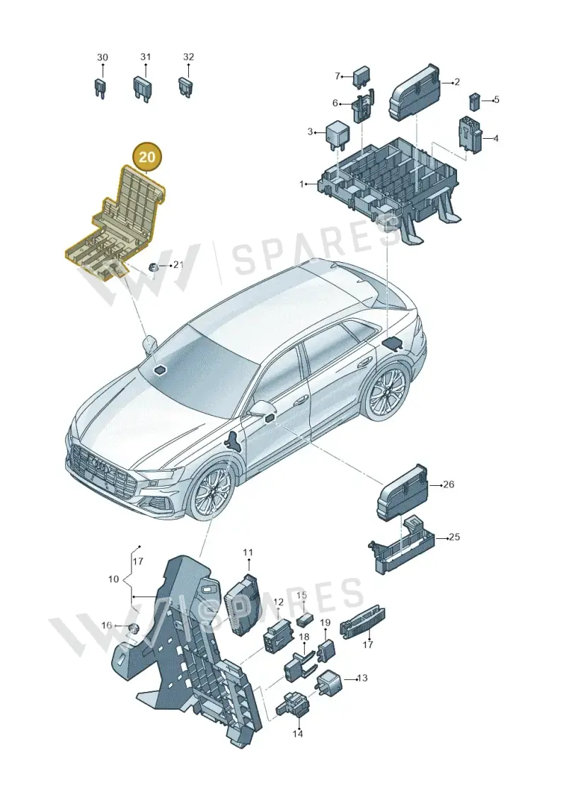 4M0937513C — Audi Q8 Quattro 3,0 (2018-) diagram 429937000, position 20