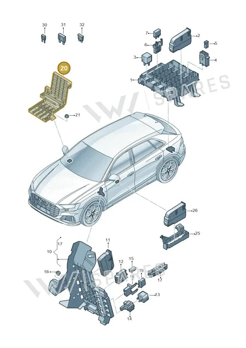 4M0937513K — Audi Q8 (2018-2025) diagram 429937000, position 20