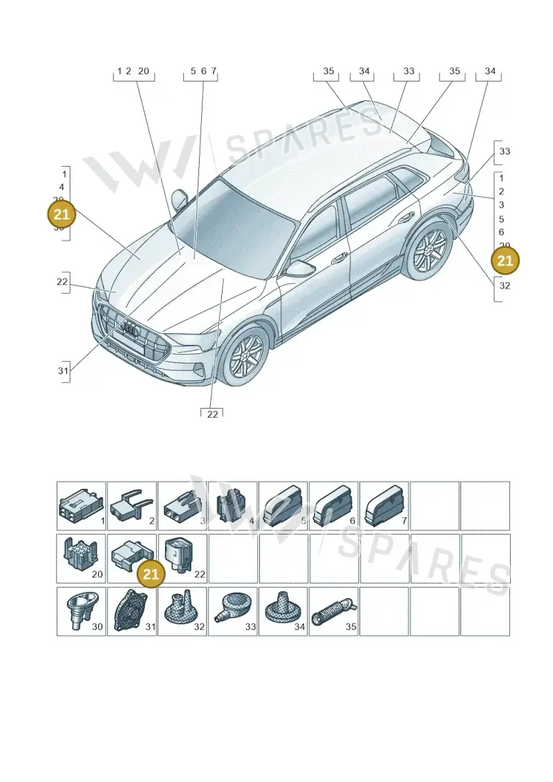 4M0937527 — Audi Q8 e-tron (2018-2025) diagram 586971810, position 21