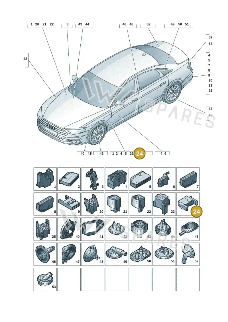 4M0937527 — Audi A8 (2017-2025) diagram 838971081, position 24