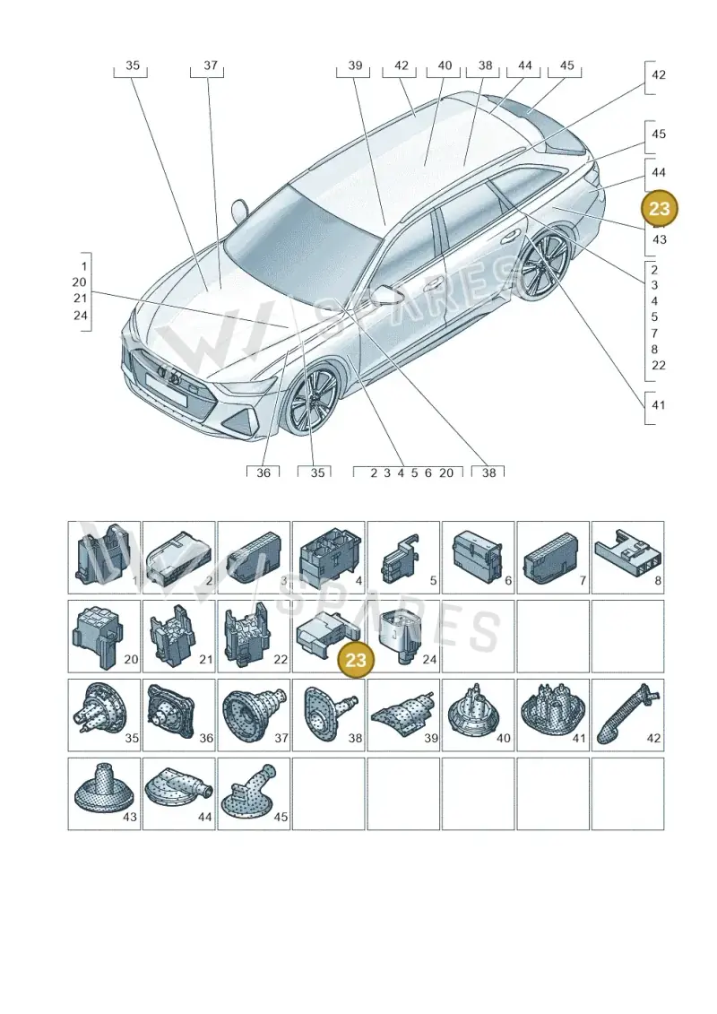 4M0937527 — Audi RS6 Avant (2019-2025) diagram 537971810, position 23