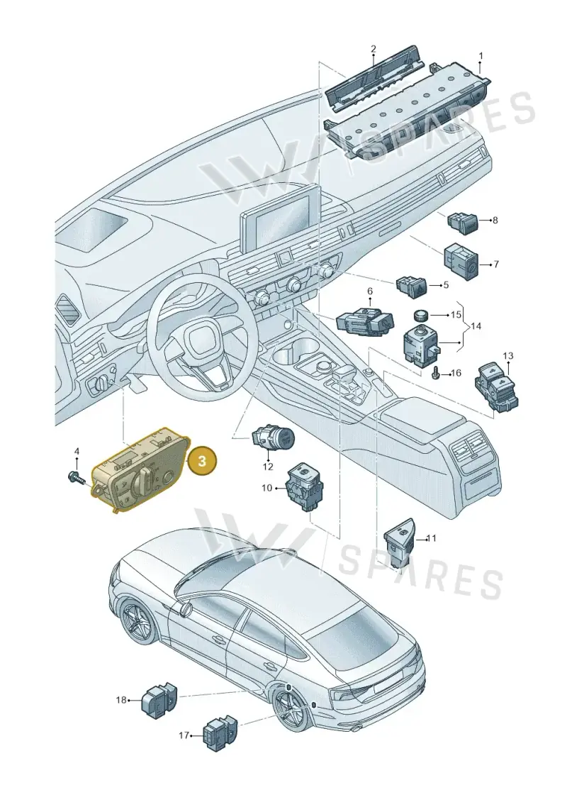 4M0941531AN5PR — Audi A5 Cabriolet (2016-2025) diagram 848941500, position 3