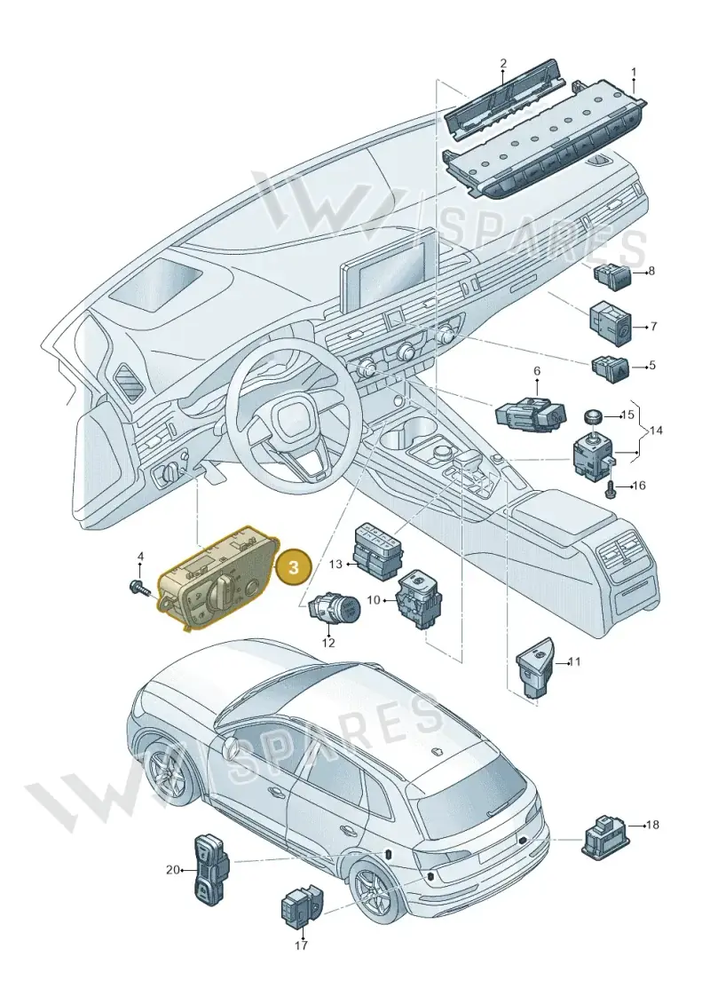 4M0941531AN5PR — Audi Q5 (2016-2025) diagram 896941500, position 3