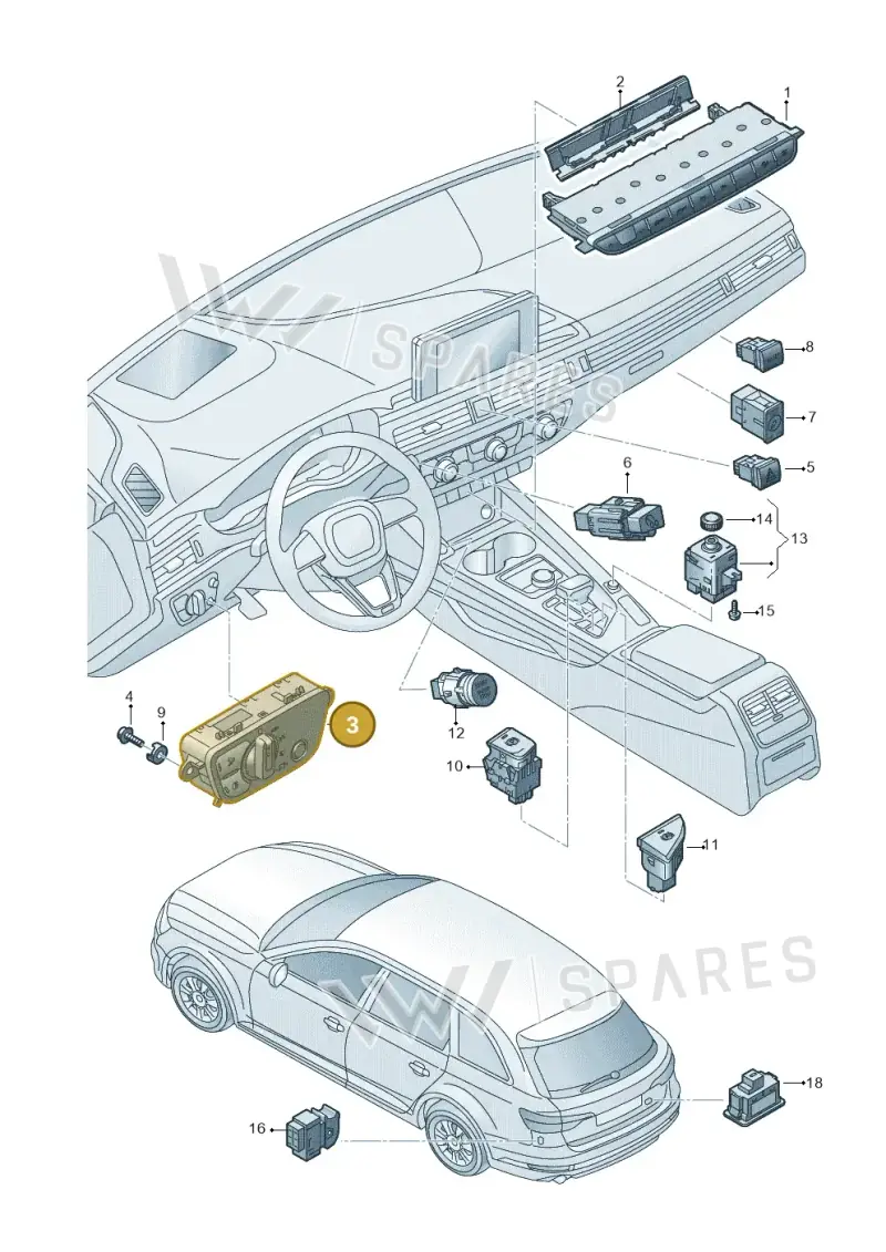 4M0941531AN5PR — Audi RS4 Avant (2017-2025) diagram 849941500, position 3