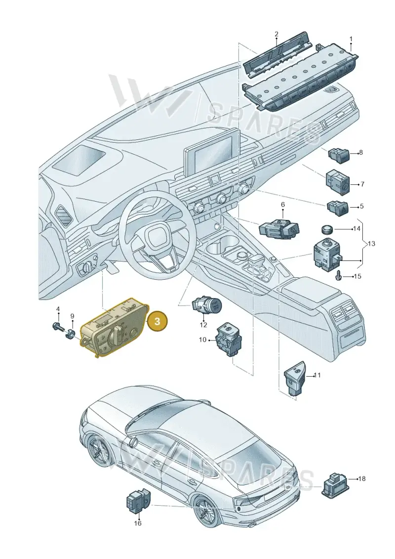 4M0941531AT5PR — Audi RS5 Sportback (2017-2025) diagram 897941500, position 3