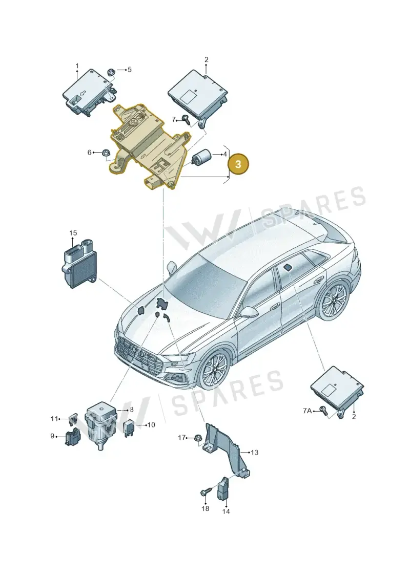 4M0941823A — Audi Q8 Quattro 3,0 (2018-) diagram 429937020, position 3