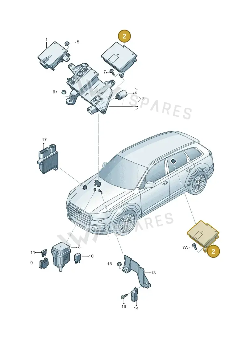 4M0941828H — Audi Q7 qu. 3.0 TDI (2015-2019) diagram 859937200, position 2