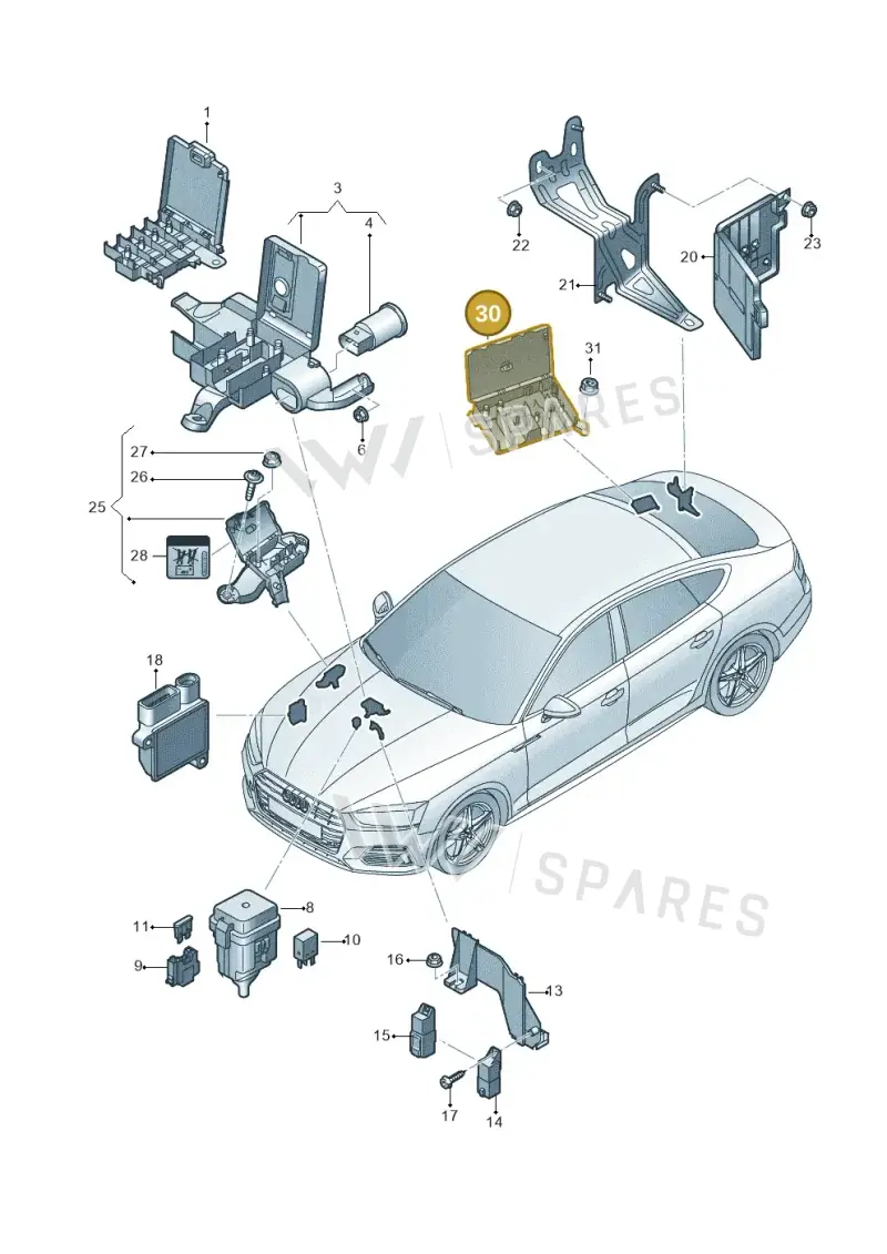 4M0941828J — Audi RS5 Sportback (2017-2025) diagram 897937200, position 30