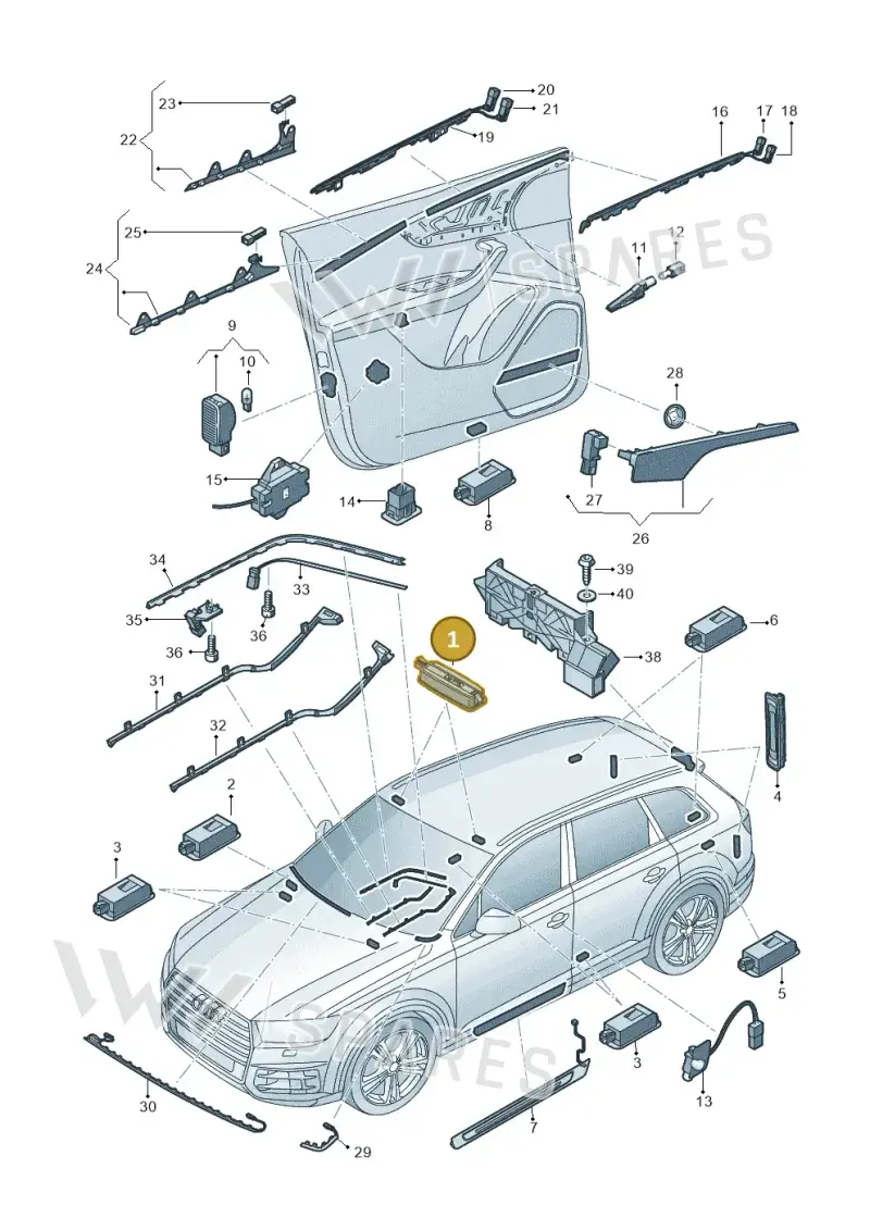 4M0947105A — Audi Q7 qu. 3.0 TDI (2015-2019) diagram 859947100, position 1
