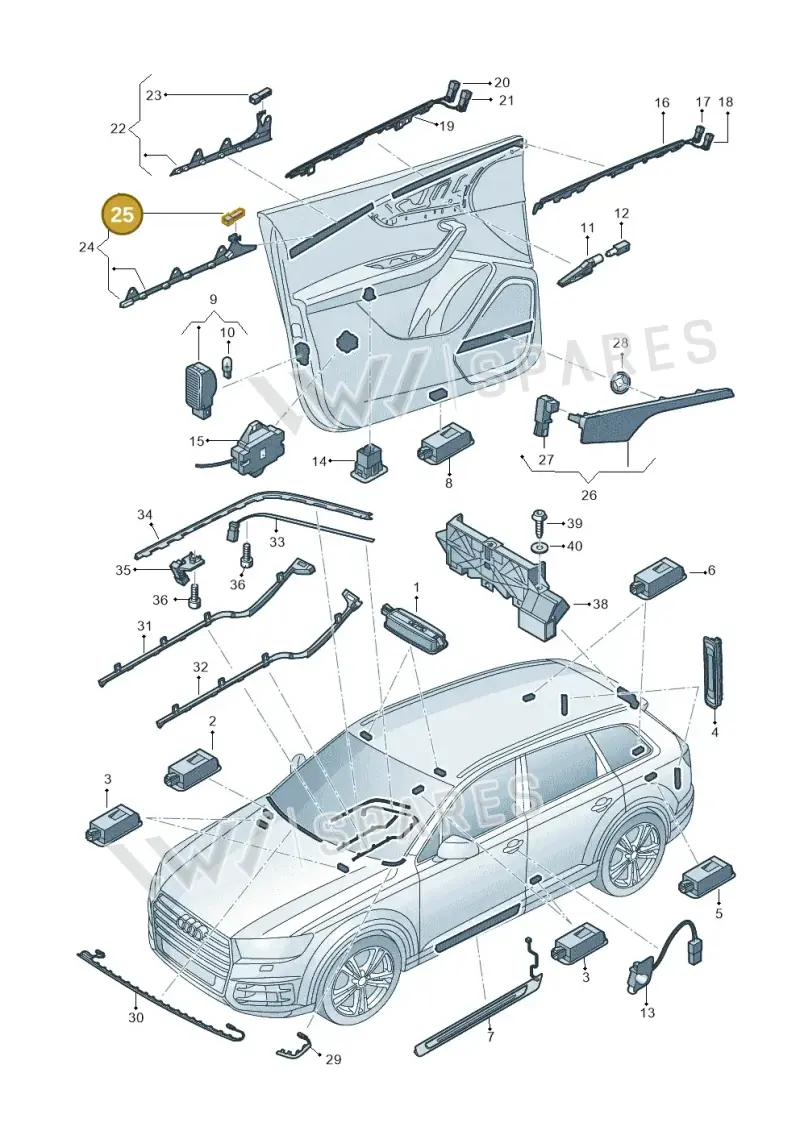 4M0947355C — Audi Q7 qu. 3.0 TDI (2015-2019) diagram 859947100, position 25