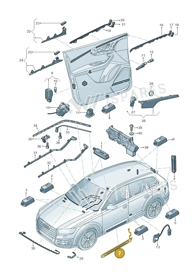 4M0947406A — Audi Q7 (2015-2025) diagram 859947100, position 7