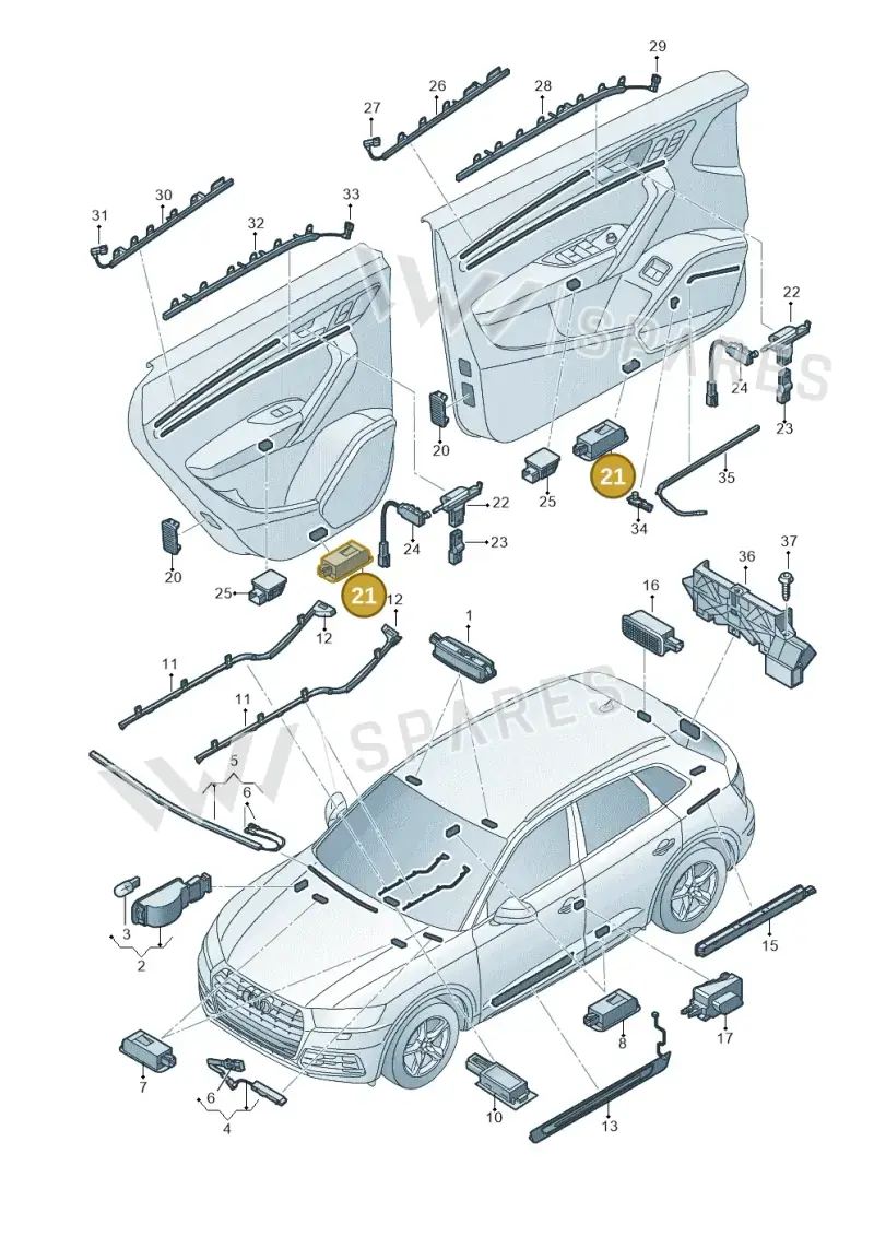 4M0947415 — Audi Q5 (2016-2025) diagram 896947120, position 21