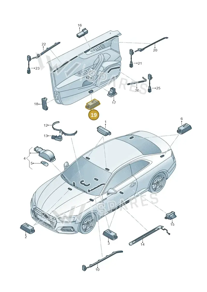 4M0947416C — Audi A5 Sportback (2016-2025) diagram 897947120, position 19