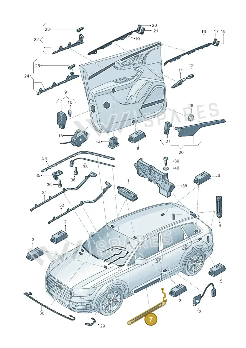 4M0947418A — Audi Q7 (2015-2025) diagram 859947100, position 7