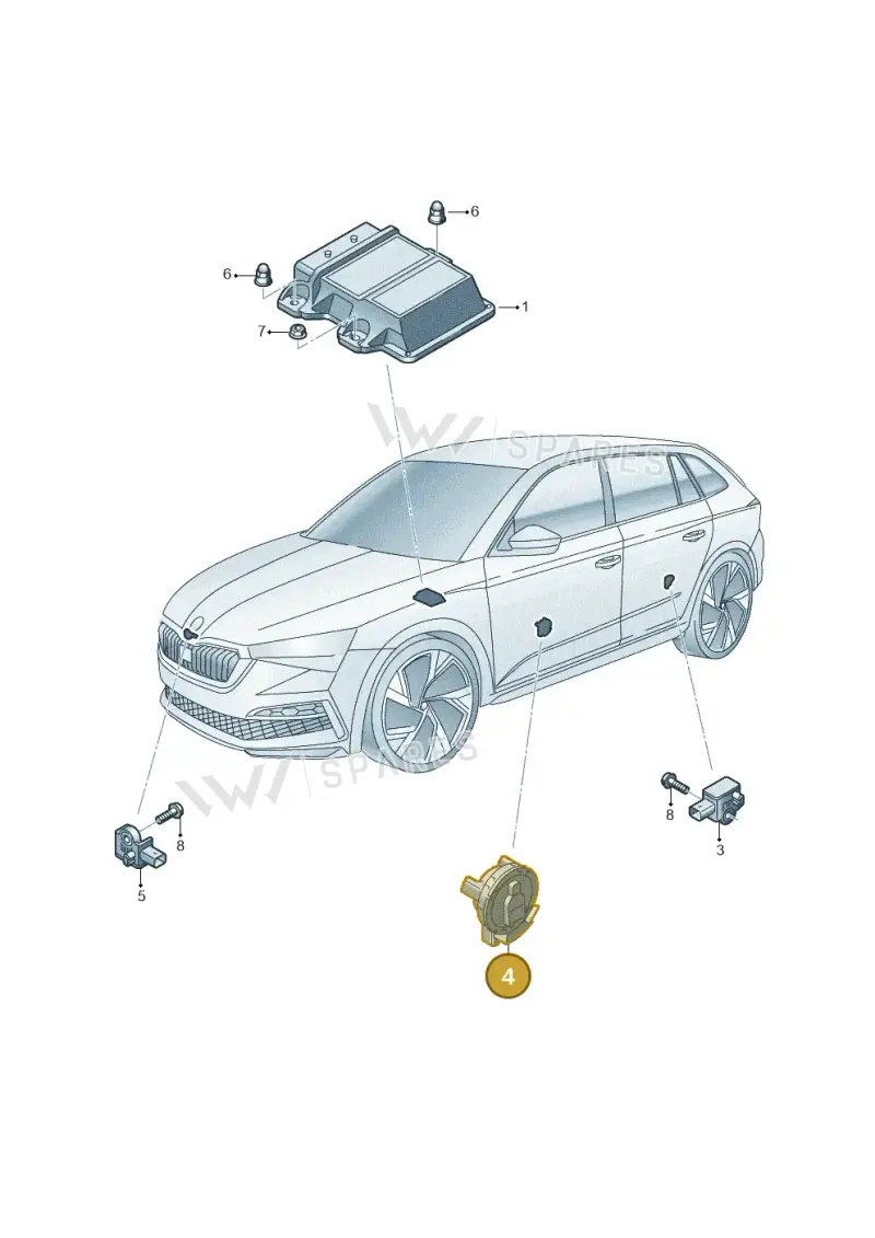 4M0955557A — Skoda Kamiq (2019-2020) diagram 584959030, position 4