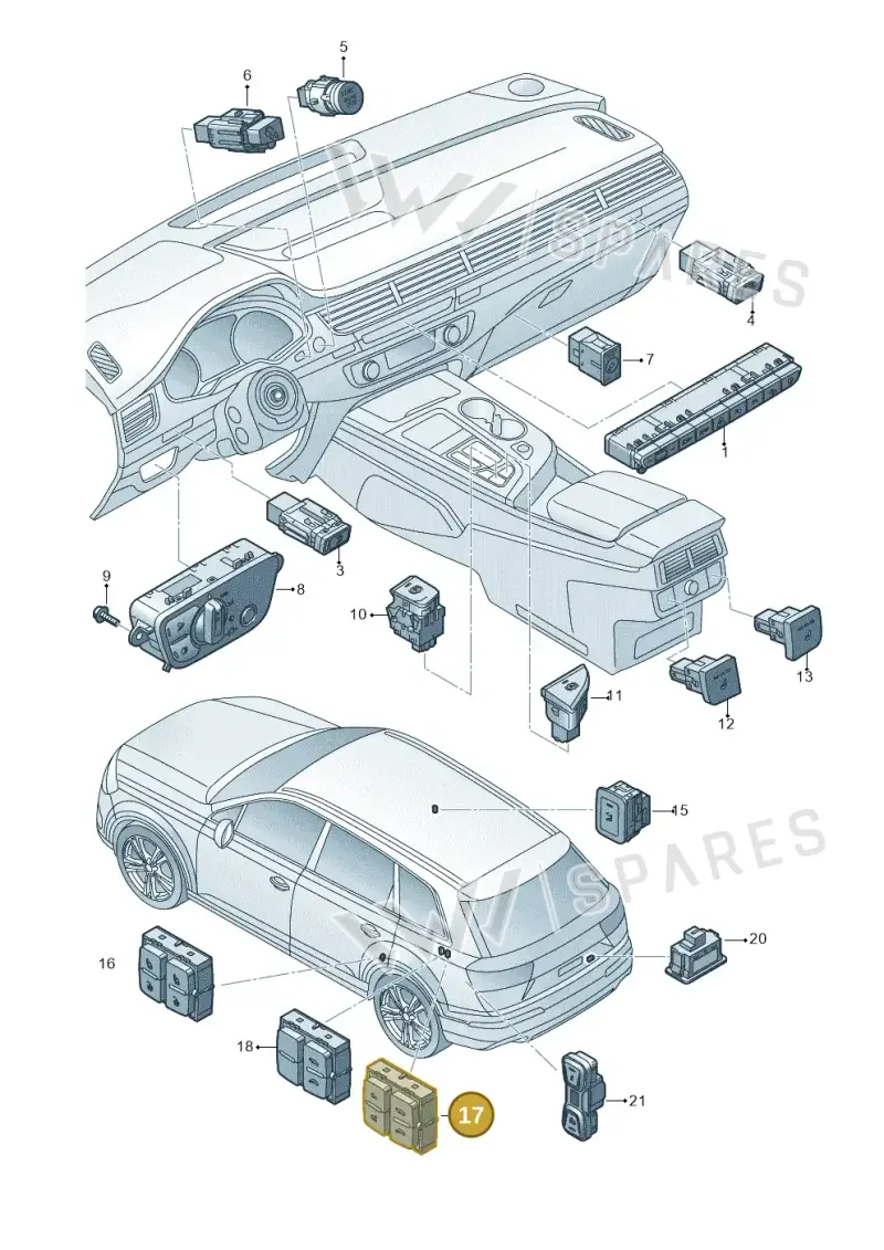 4M0959511E5PR — Audi Q7 (2015-2025) diagram 859941500, position 17