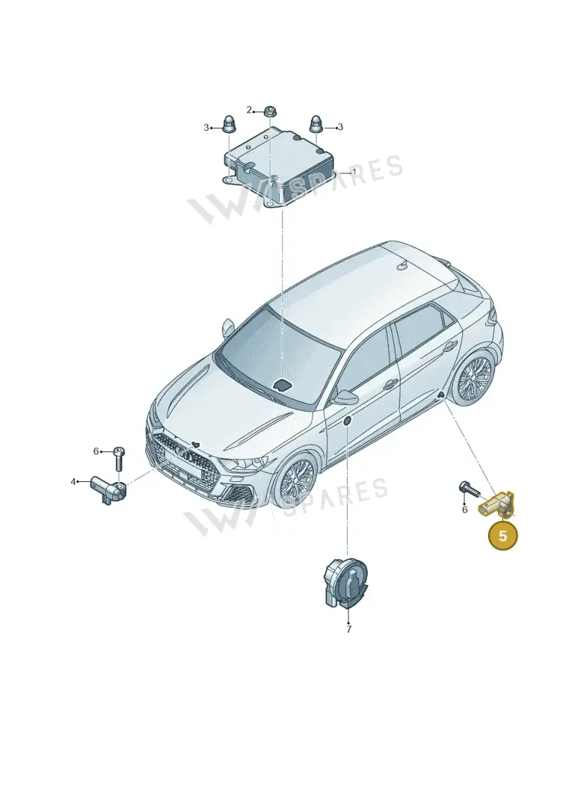 4M0959643 — Audi A1 Sportback (2018-2025) diagram 592959300, position 5