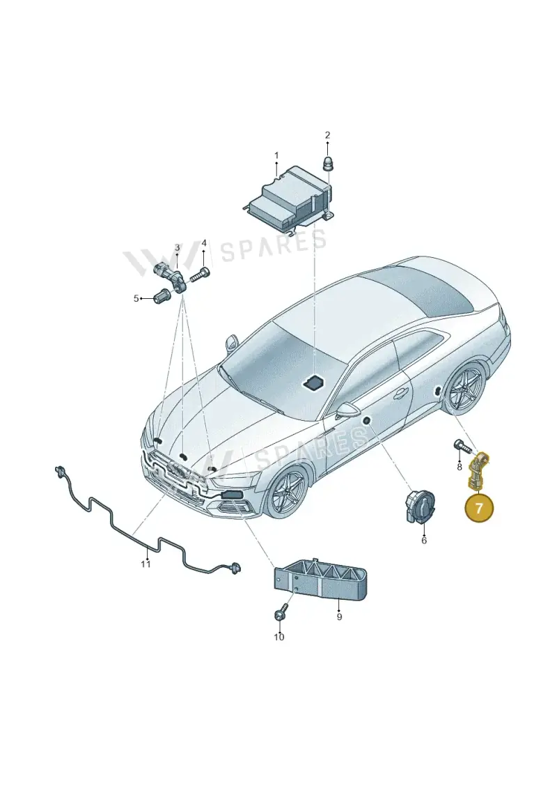 4M0959643 — Audi A5 Sportback (2016-2025) diagram 897959300, position 7
