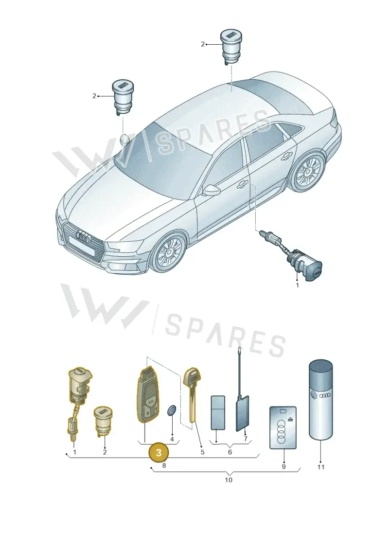 4M0959754CSTKE — Audi A4 (2015-2025) diagram 849837100, position 3