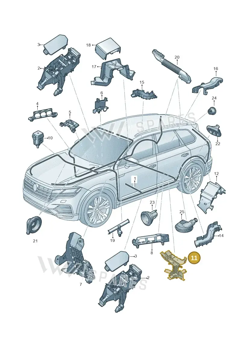 4M0971822AA — Volkswagen Touareg (2017-2025) diagram 439971082, position 11