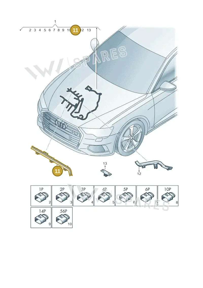4M0971845AT — Audi A6 (2018-2025) diagram 430971460, position 11
