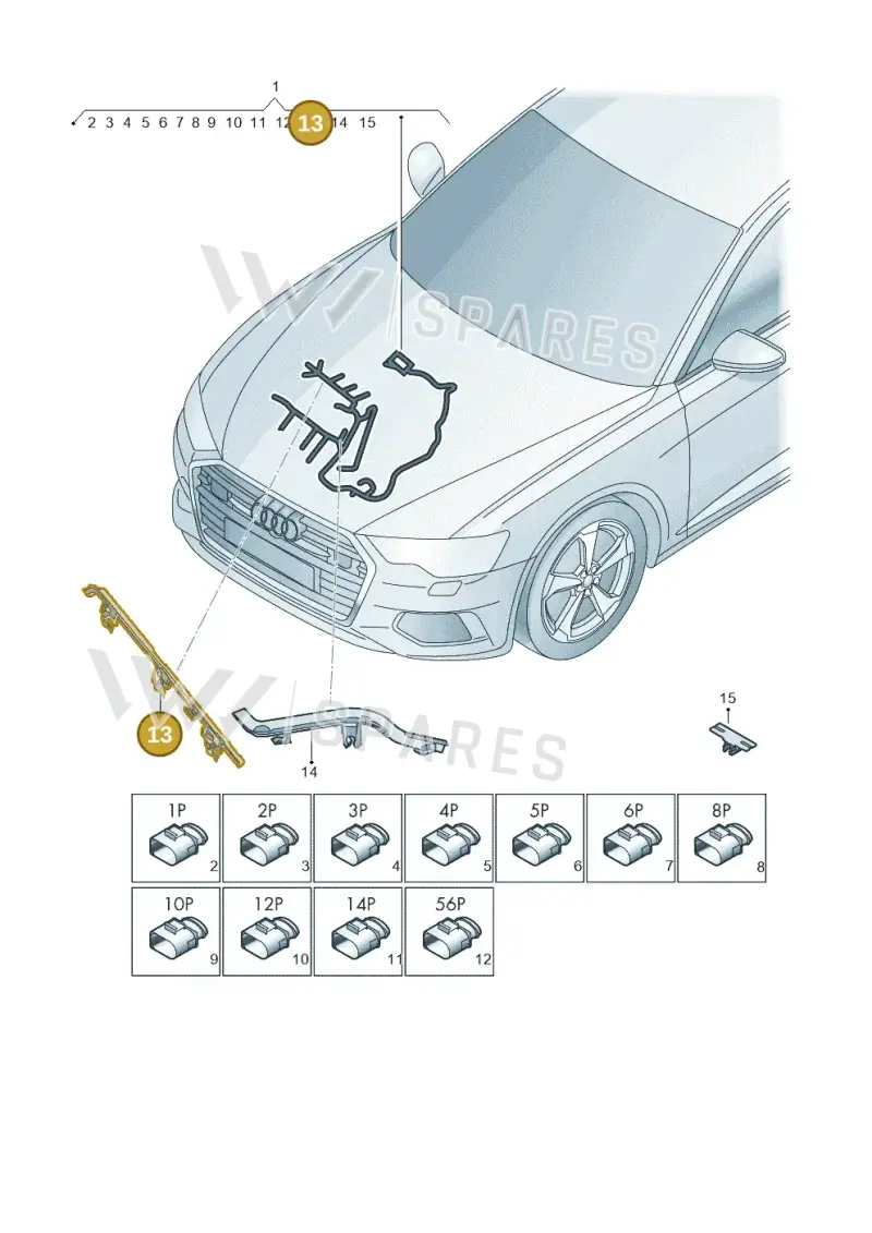 4M0971845AT — Audi A6 (2018-2025) diagram 430971480, position 13