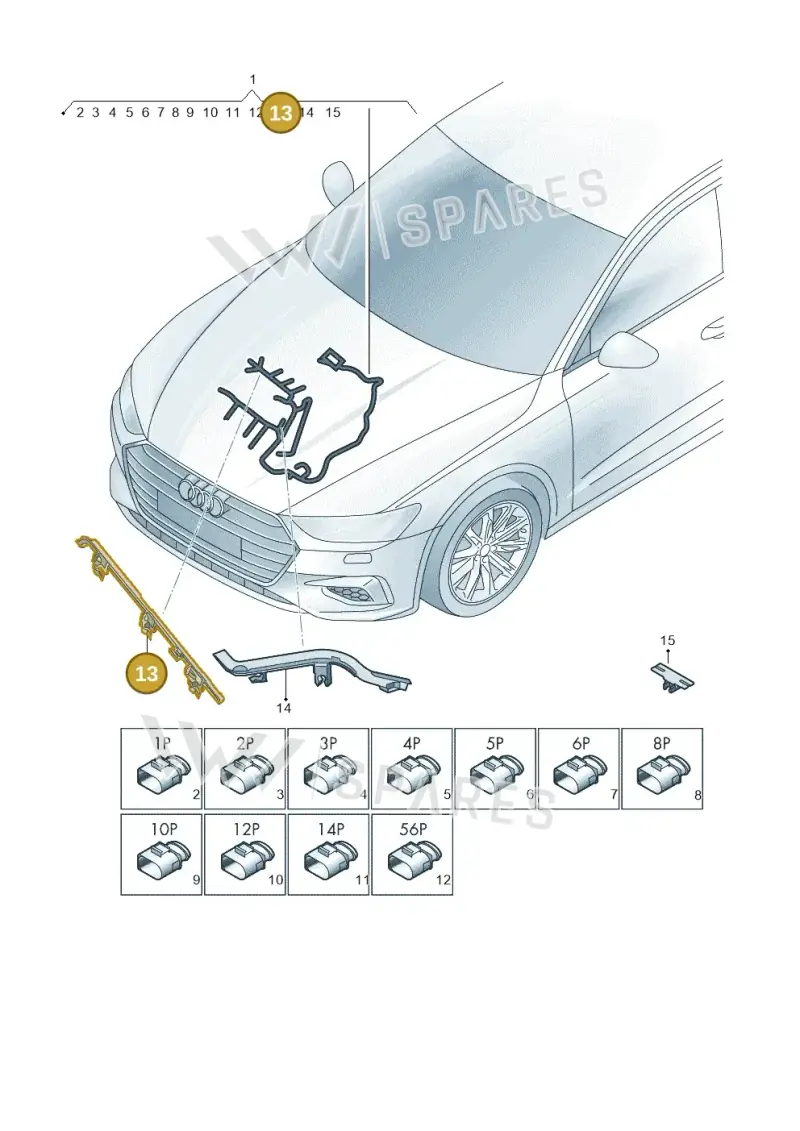 4M0971845AT — Audi A7 Sportback (2018-2025) diagram 435971480, position 13
