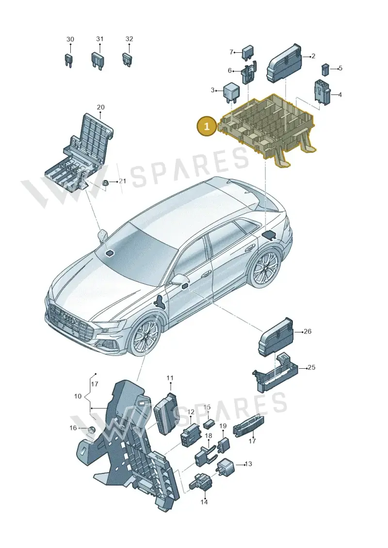 4M0971845BD — Audi Q8 (2018-2025) diagram 429937000, position 1
