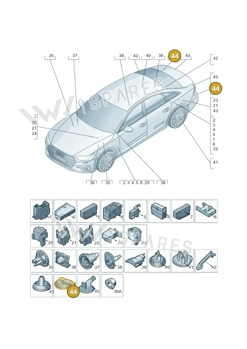 4M0971871Q — Audi A6 L 2.0 (2018-) diagram 577971810, position 44