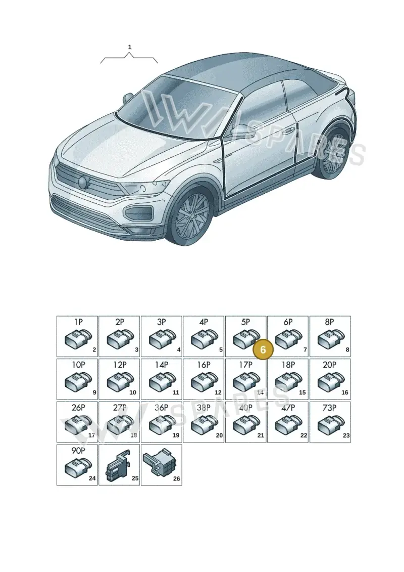 4M0972705 — Volkswagen T-Roc Cabriolet (2019-2025) diagram 2gk971081, position 6