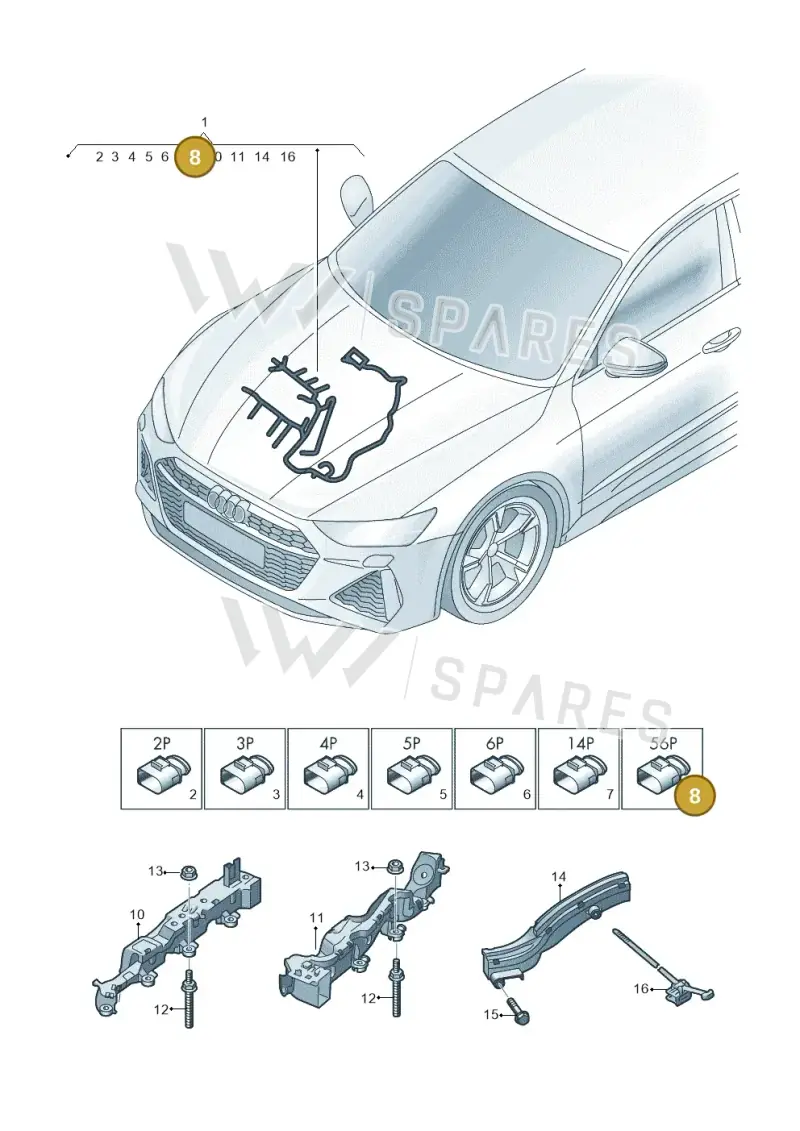 4M0973056A — Audi RS6 Avant (2019-) diagram 538971250, position 8