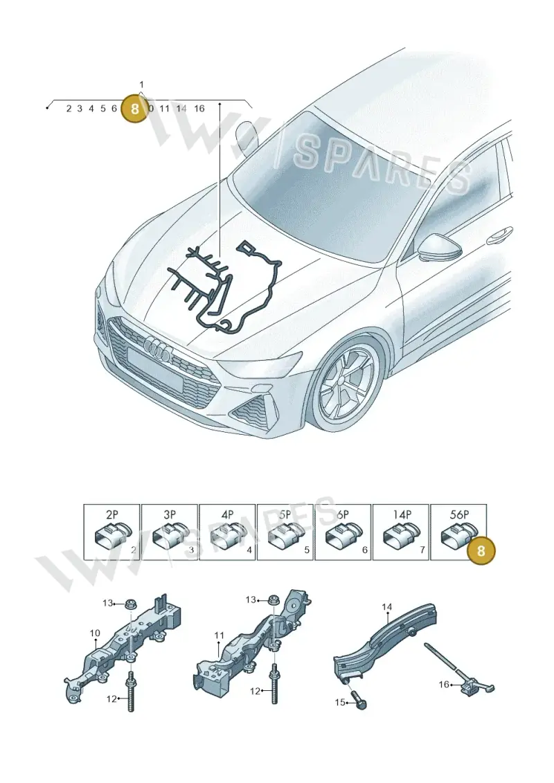 4M0973056B — Audi RS6 Avant (2019-) diagram 538971250, position 8