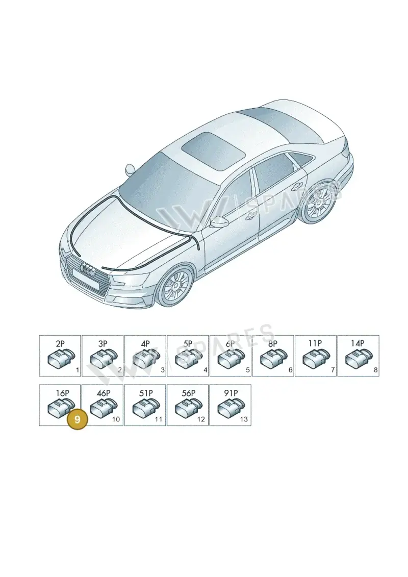 4M0973716 — Audi A4L 2.0 (2016-) diagram 849971810, position 9