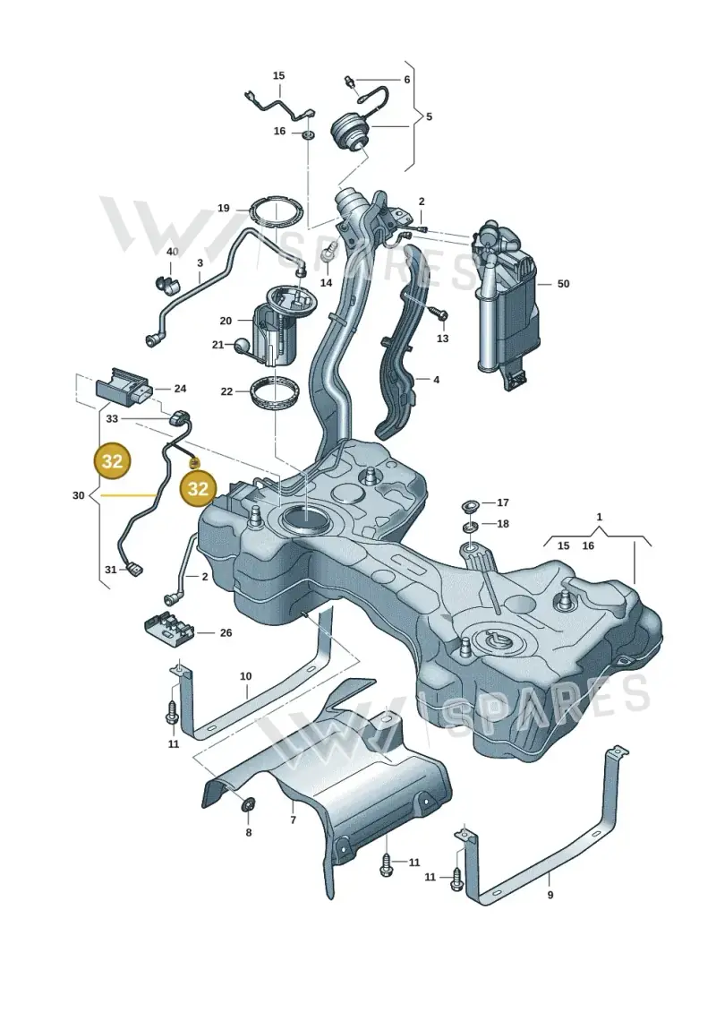 4M0973724 — Audi A3 Sportback (2019-2025) diagram 596201173, position 32