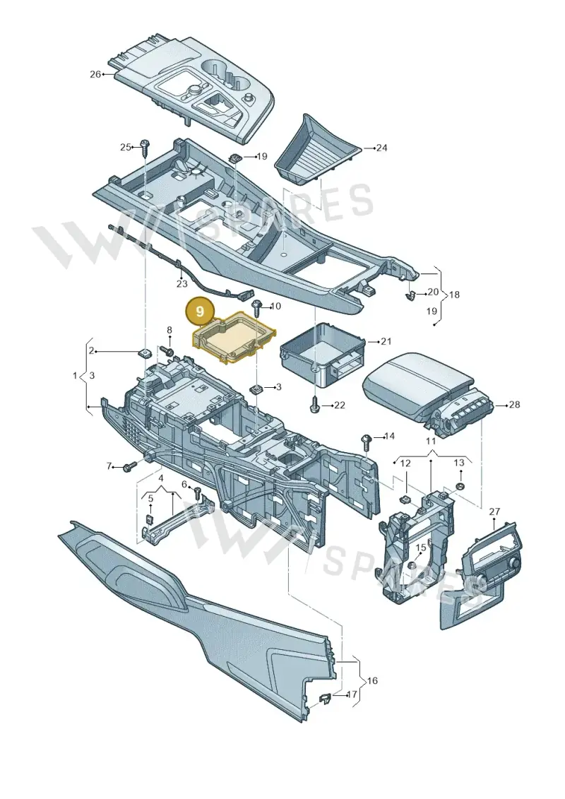 4M2863531 — Audi Q7 qu. 3.0 TDI (2015-2019) diagram 859863500, position 9