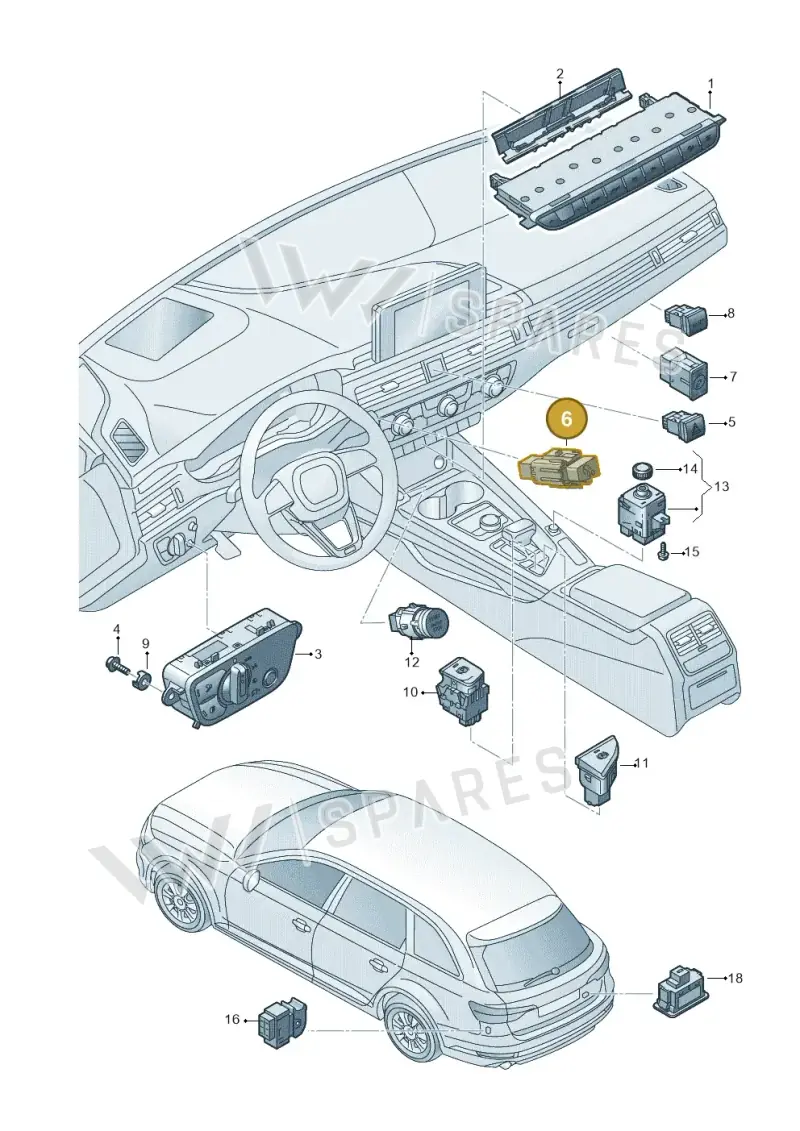4M2907569 — Audi RS4 Avant (2017-) diagram 849941500, position 6