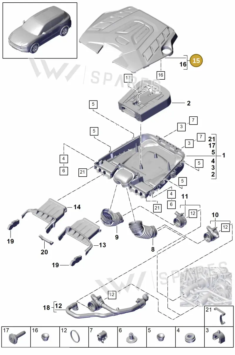 4M4133849R — Porsche Cayenne (2017-2023) diagram p51106000, position 15