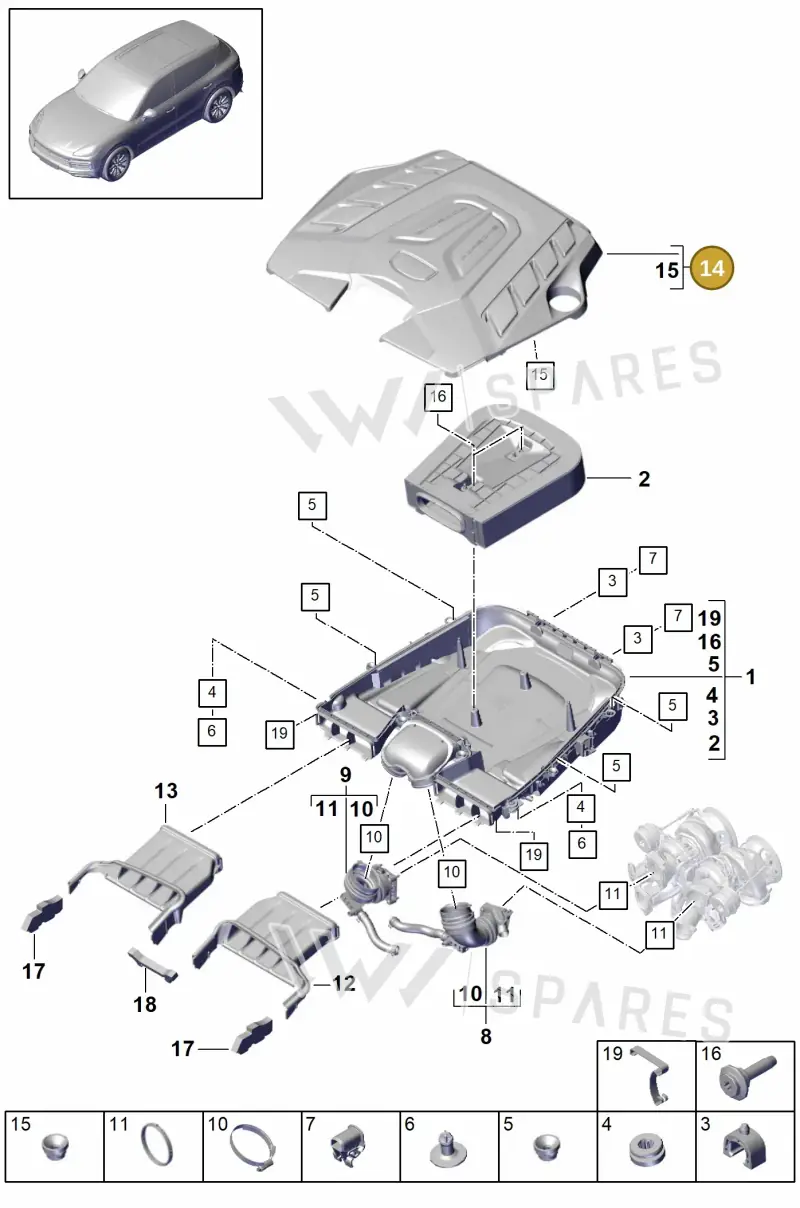 4M4133849T — Porsche Cayenne (2017-2023) diagram p51106000, position 14