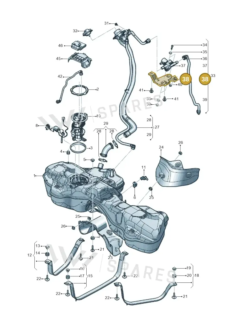 4M4201171 — Audi Q8 Quattro 3,0 (2018-) diagram 429201200, position 38