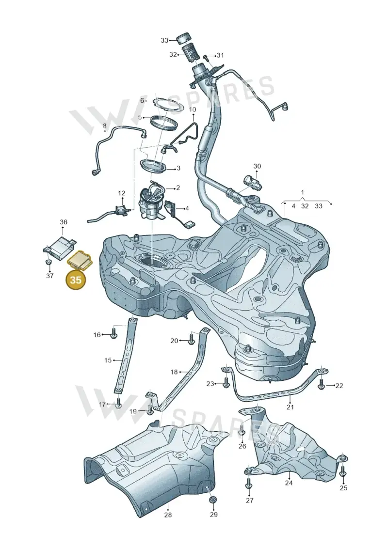 4M4906121B — Audi RS7 Sportback (2019-2025) diagram 435201000, position 35