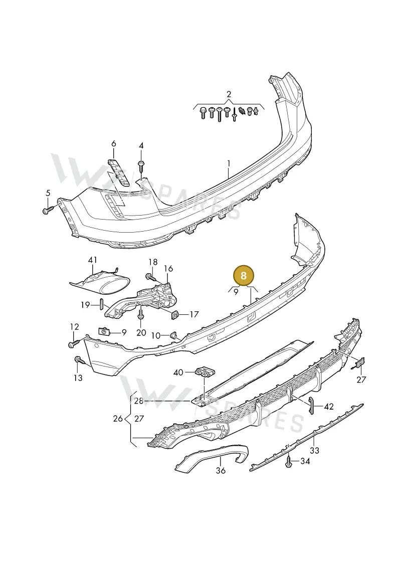 4M8807067HGRU — Audi RS Q8 (2019-2025) diagram 595807700, position 8