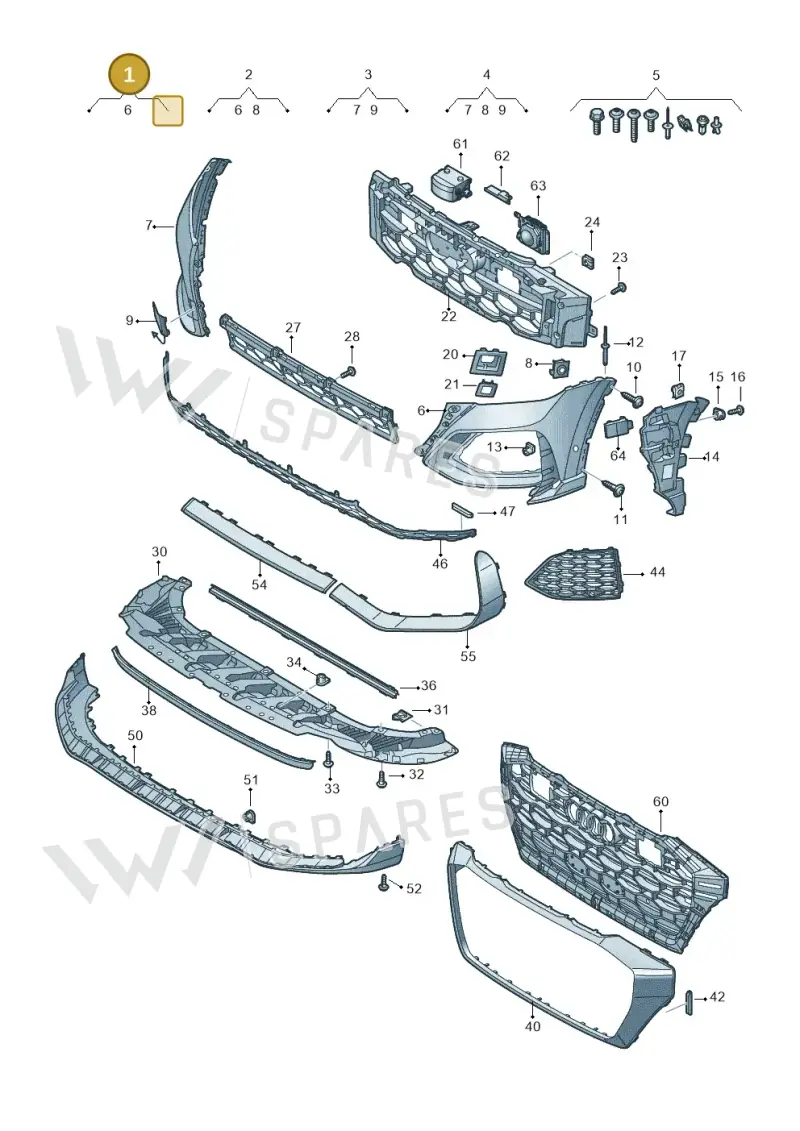 4M8807107BGRU — Audi RS Q8 (2019-2025) diagram 595807100, position 1