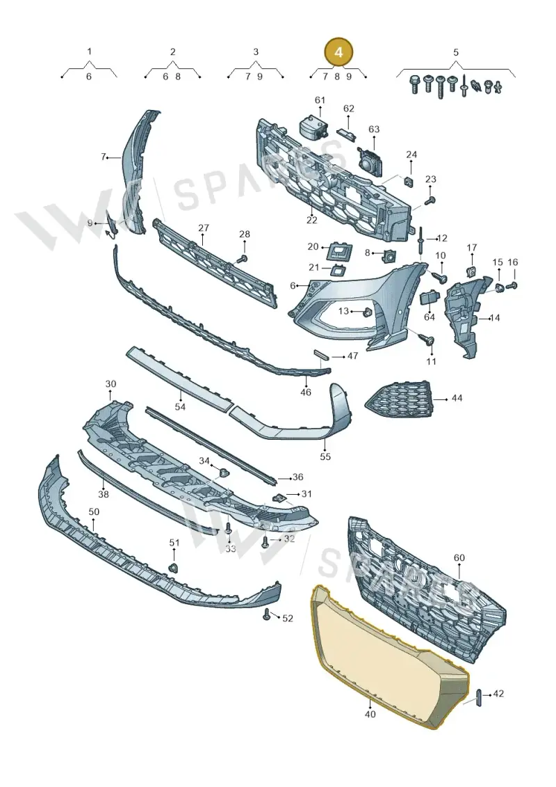 4M8807108AGRU — Audi RS Q8 (2019-2025) diagram 595807100, position 4