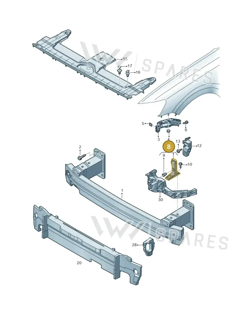 4M8807334B — Audi RS Q8 (2019-2025) diagram 429807000, position 8