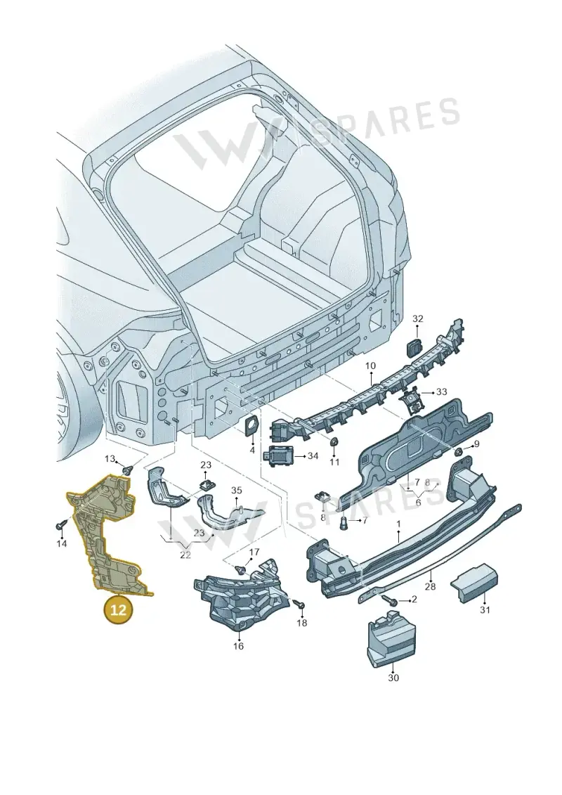 4M8807454C — Audi RS Q8 (2019-2025) diagram 429807050, position 12