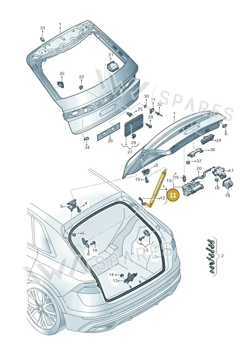 4M8827851K — Audi RS Q8 (2019-2025) diagram 429827000, position 11