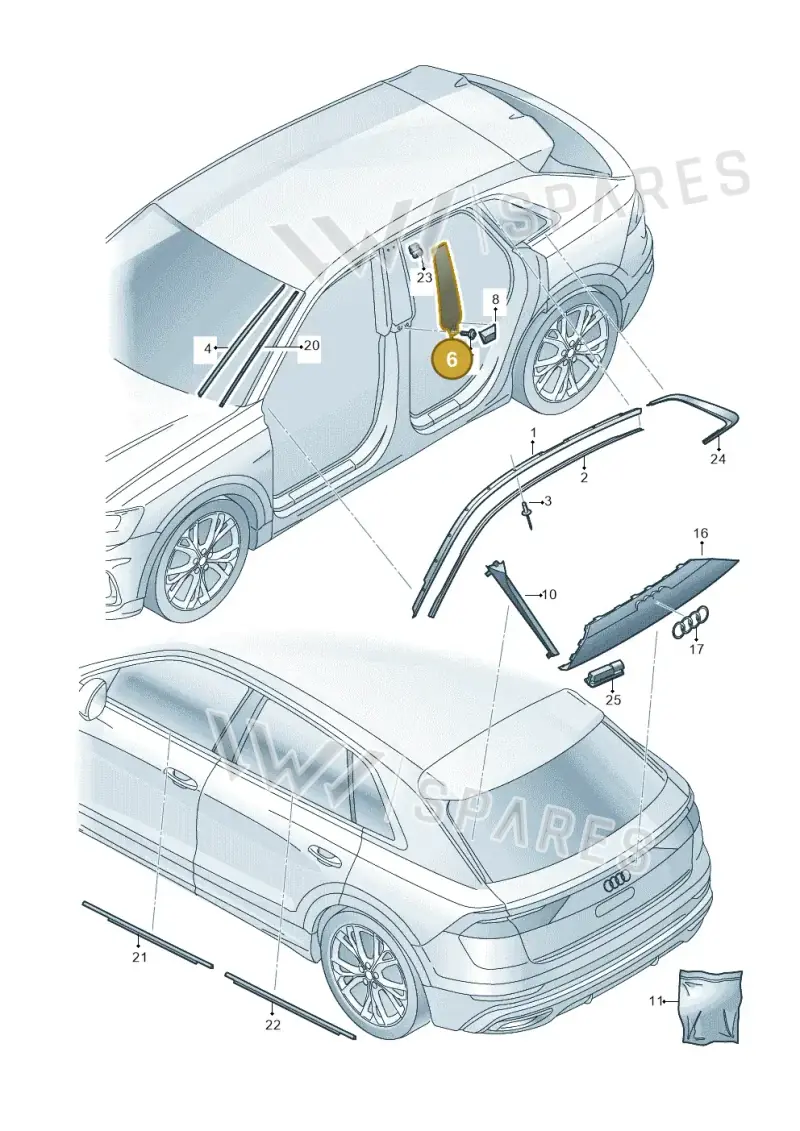 4M8853289ET94 — Audi Q8 (2018-2025) diagram 429853020, position 6
