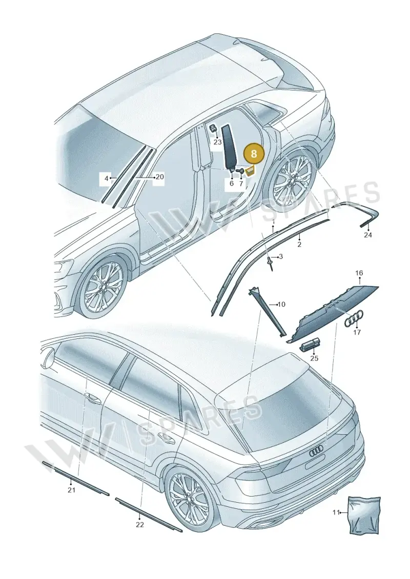 4M8853589 — Audi RS Q8 Quattro (2019-) diagram 429853020, position 8