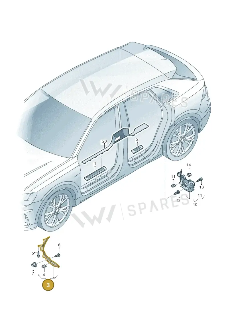 4M8853887 — Audi Q8 (2018-2025) diagram 429853000, position 3